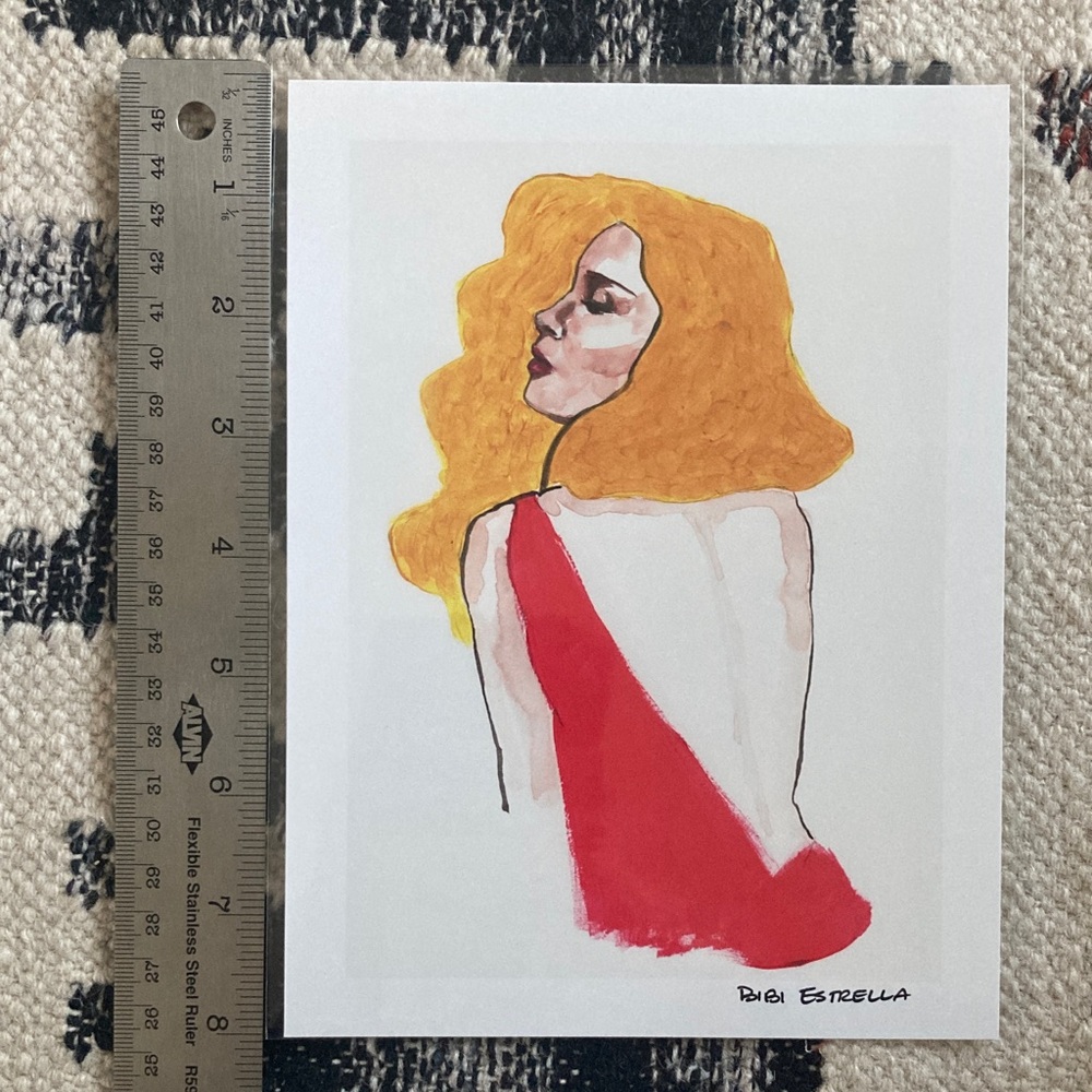 Portrait in red dress